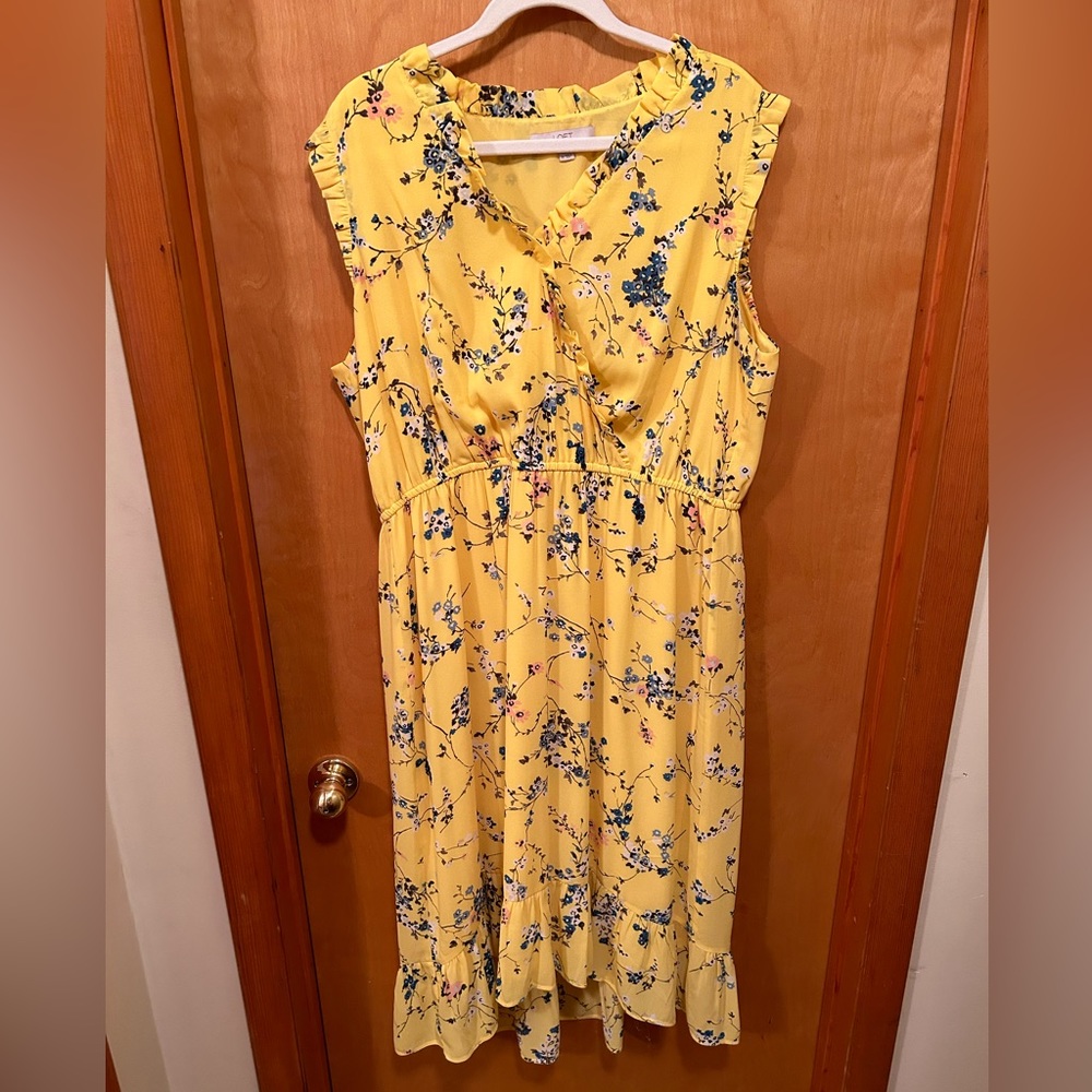 Loft size 18 hi-low hem midi dress.